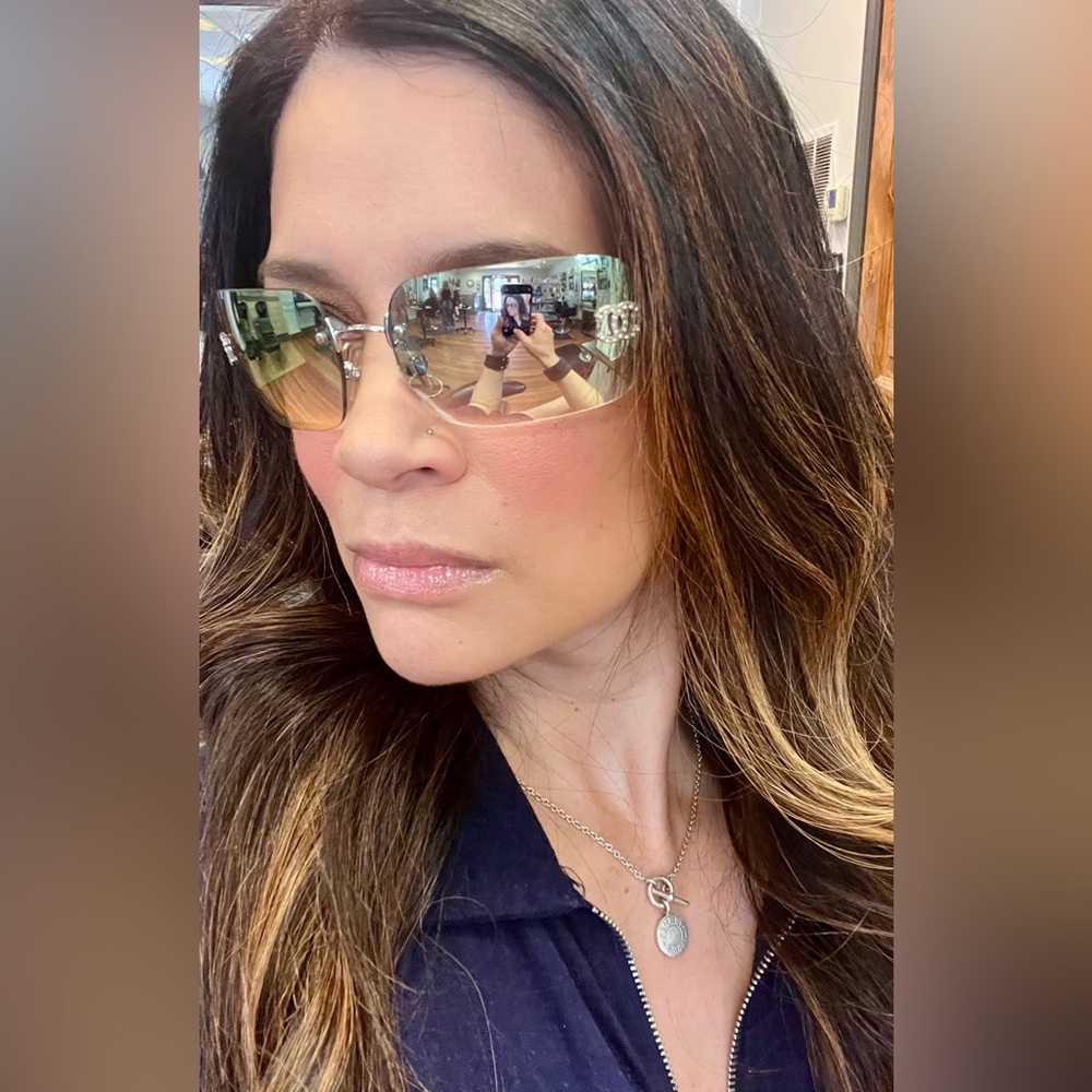 💯 AUTH | CHANEL 4017-D | ULTRA-RARE IRIDESCENT | RIMLESS DIAMOND CC SUNGLASSES - Picture 13 of 16